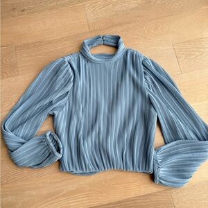 Zara Blue Pleated Blouse